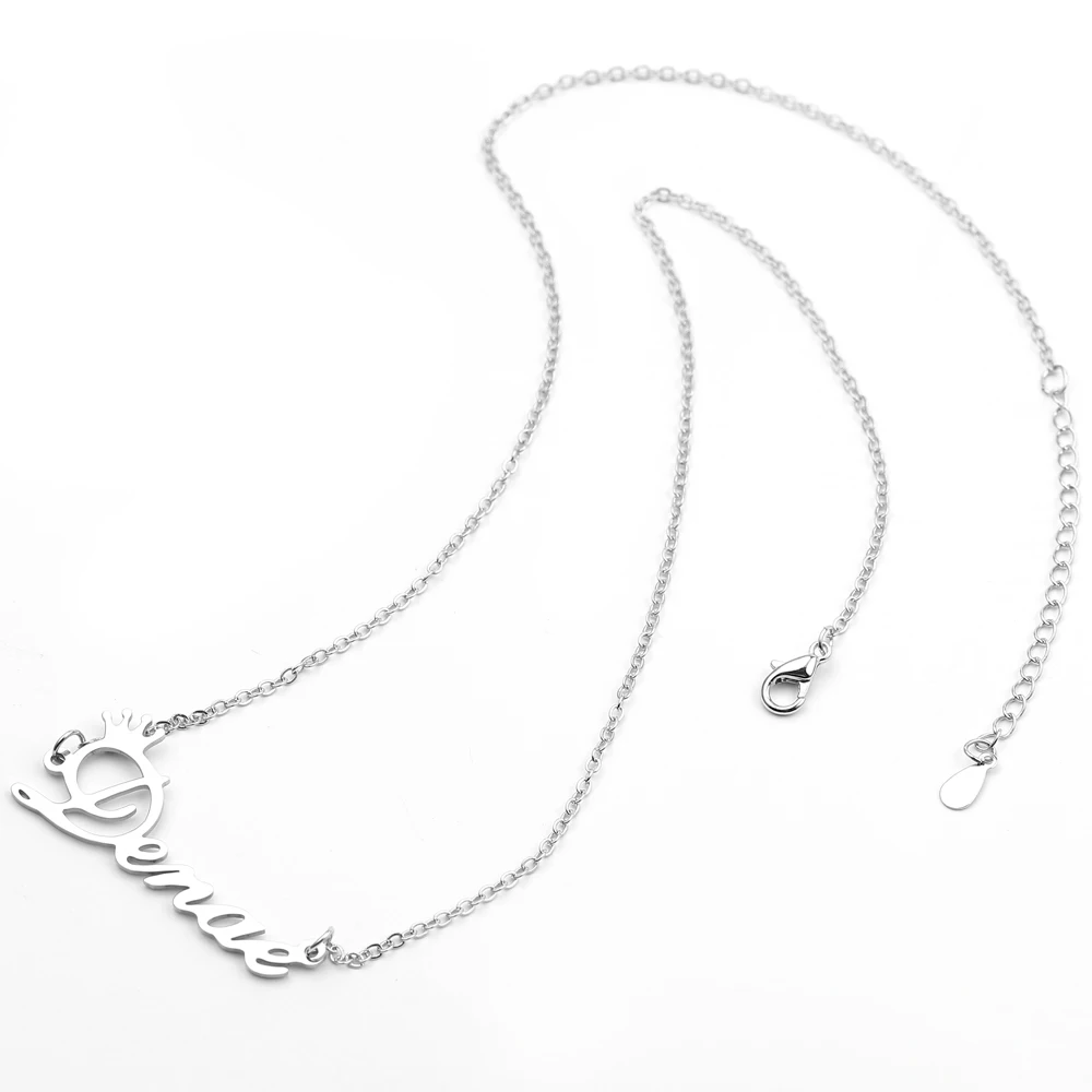 Stainless Steel Customized Name Necklace For Women Personalized Letter Pendant Nameplate Choker Necklace Jewelry Gift