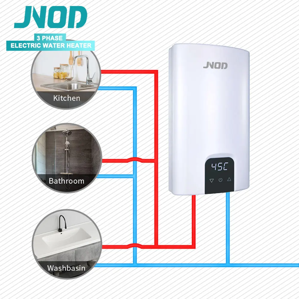 JNOD 400V EU ABS Cover Instant Electric Shower Water Heater Hot Water Geyser Tankless