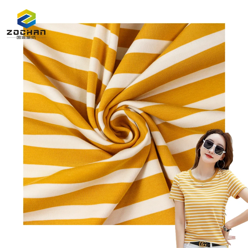 cotton textile 56% pima cotton 38% modal 6% spandex stripe jersey weft knitted wicking Anti-Bacteria fabric for sportswear