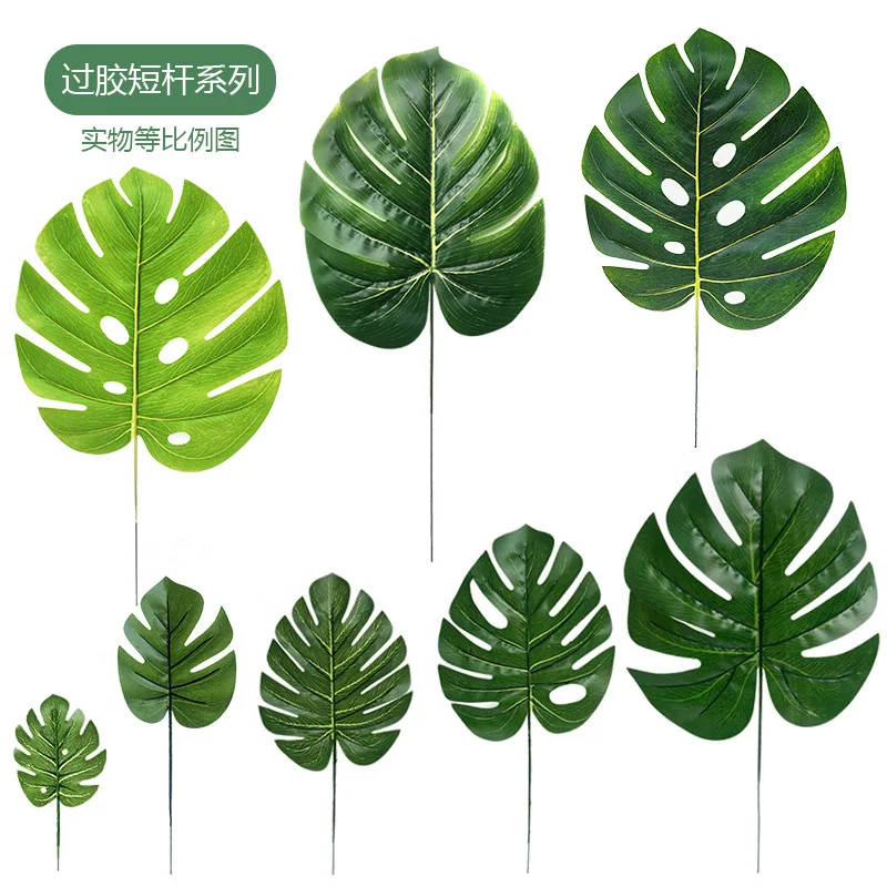 factory sale  artificial monstera leaf plant wall decoration palm tree artificial leaves supplier