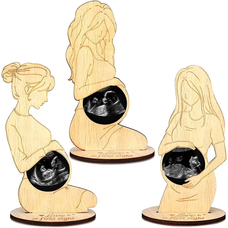 Новый дизайн 3 шт. подарки для беременных женщин деревянная детская ультразвуковая фоторамка Sonogram фоторамка