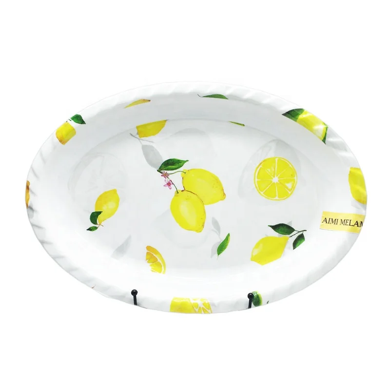 Serving Platter Melamine Plastic High Quality Oval Restaurant Plate Durable Factory Melamine White Plate Dish