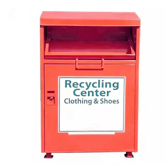Customized Clothing Donation Bins Galvanized Steel Clothing Containers Charity Collection Donation Drop Box