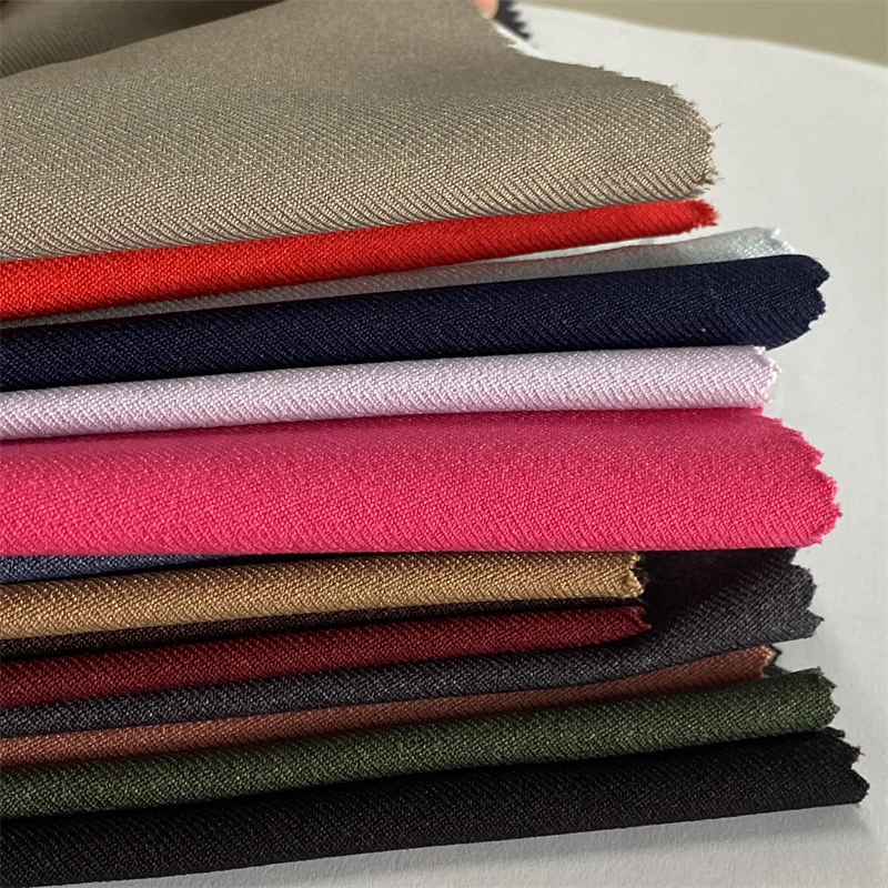 WHOLESALE SS23 TRENDS 100% RECYCLED POLYESTER TWILL IMITATED WOOLEN LIKE FABRIC FOR FORMAL SUITING FABRIC