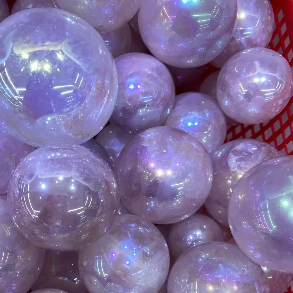 Wholesale Natural Angel Aura Rose Quartz Crystal Ball Healing Sphere Crystal