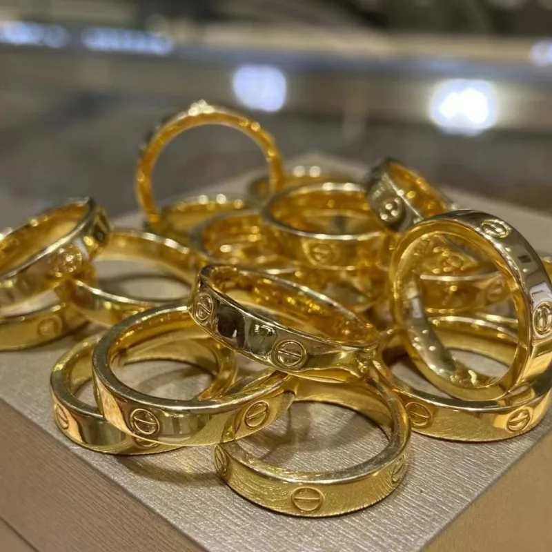 Lerca 2024 Fashion design 18K gold pure plain rings Fine Jewelry Classic Style for Women and Men