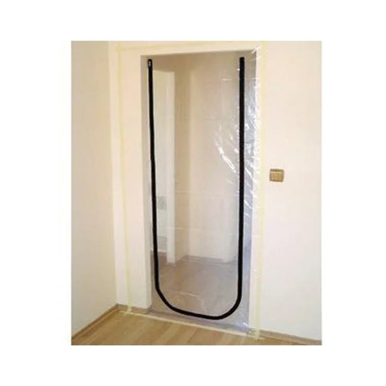 Factory C Form L Shape Construction Dust Barrier Zipper Door With Sewed Zipper Plastic Film