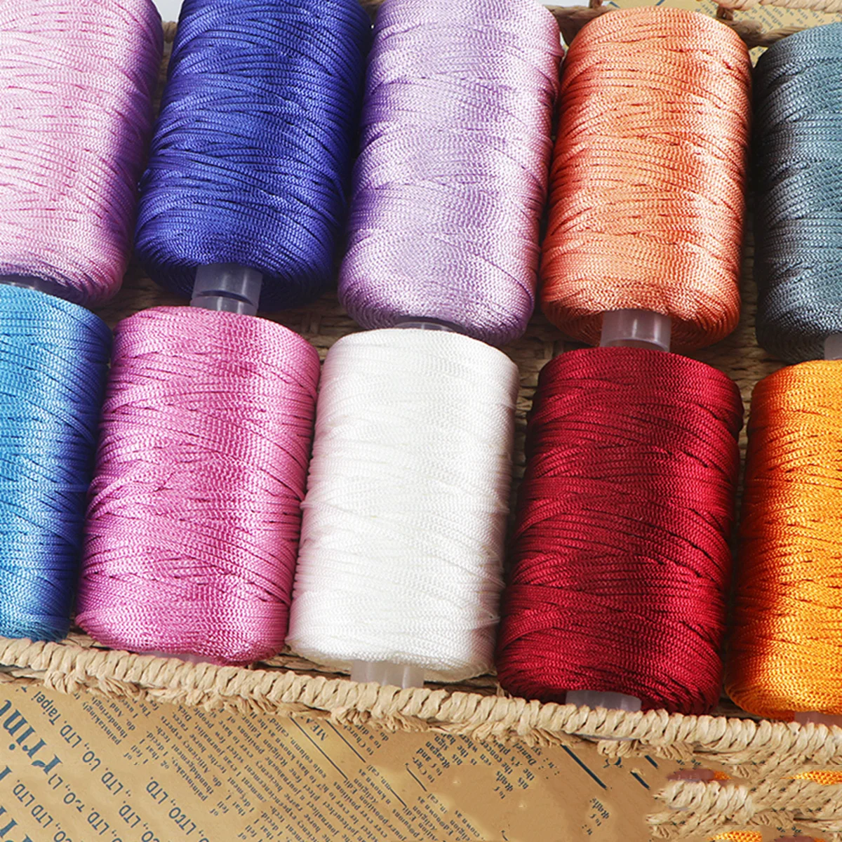 New 132g/ball 2.5mm Ice Silk Thread Fine Thread Hand Woven Hook Hat Thread For DIY Summer Hat Slipper Seat Cushion