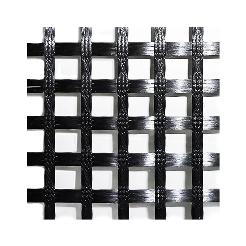 Wholesale high quality warp knitting asphalt polyester geogrid for soft soil improvement