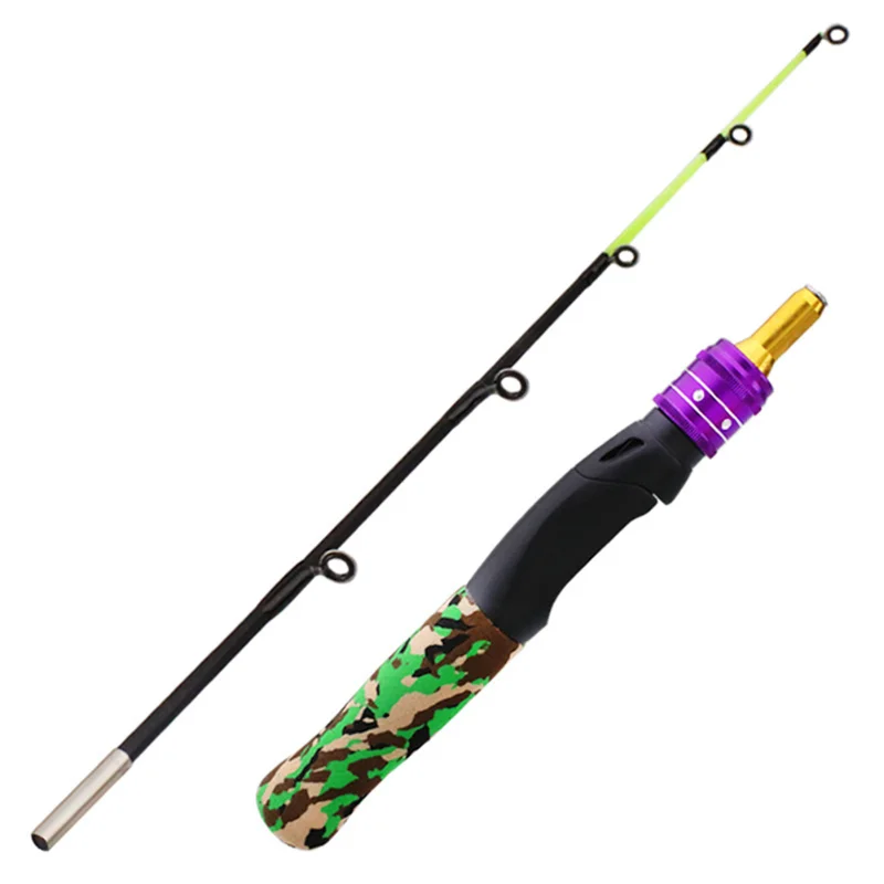 Tcoedm 61cm Ice Fishing Rod Carbon Spinning Winter Raft Shrimp Carp Fishing Child Pole Winter Fishing Rod