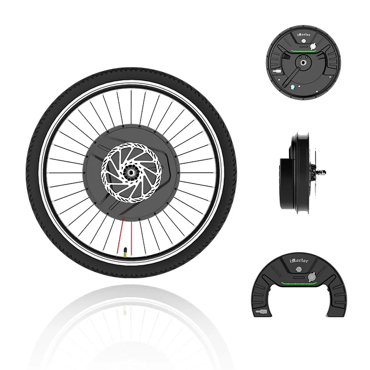 Комплект электродвигателя колеса велосипеда 24/26/27, 5/29/700C с аккумулятором, дисковым/v-тормозом, ЖК-дисплеем, imortor, комплект мотора с 3 ступицами