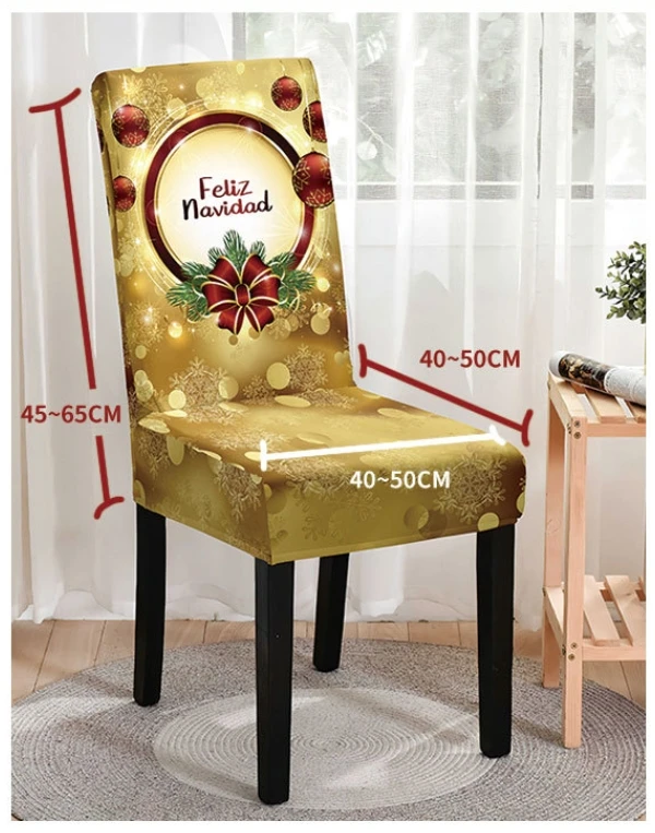 3D Digital Printed stretch chair slipcover Seat Covers polyester Santa Claus dining chair cover