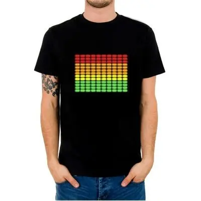 Music Activated EL Equalizer shirt customized LED T-Shirt