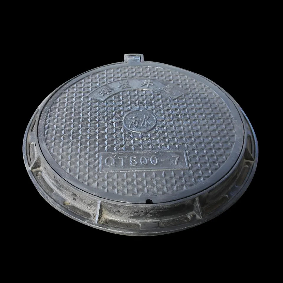E600 lockable double-layer manhole cover electric ductile iron circular manhole cover