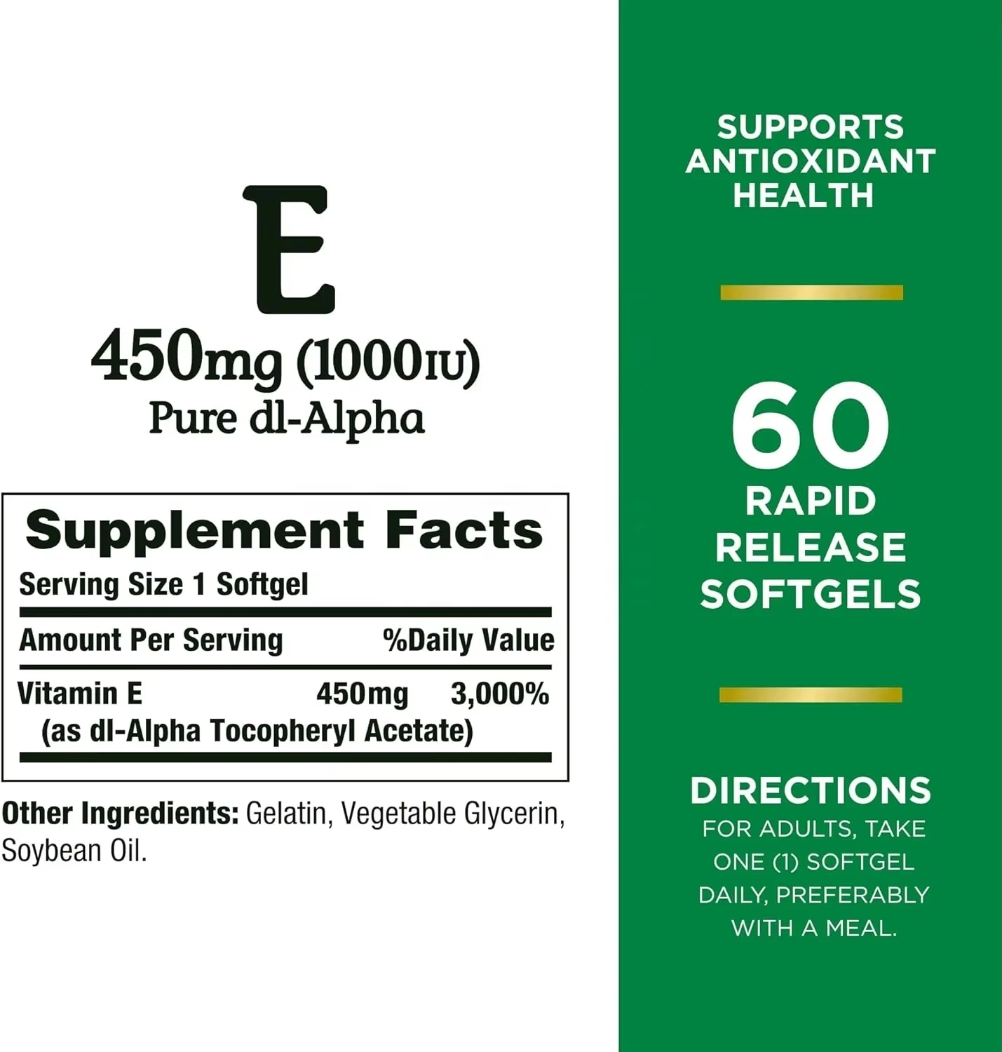 Factory Price VITAMIN E Softgel Capsule Dietary Supplement Vitamin E Soft Capsules for Adults