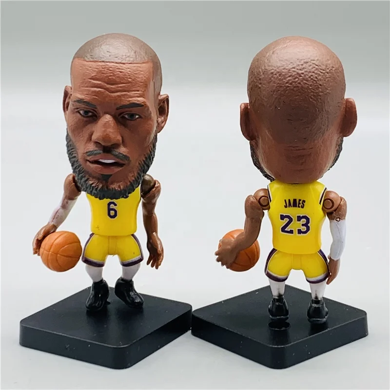 Soccerwe 6 # LeBron James 7 см коллекционный желтый комплект миниатюрная фигурка баскетбольная звезда для фанатов и дисплея