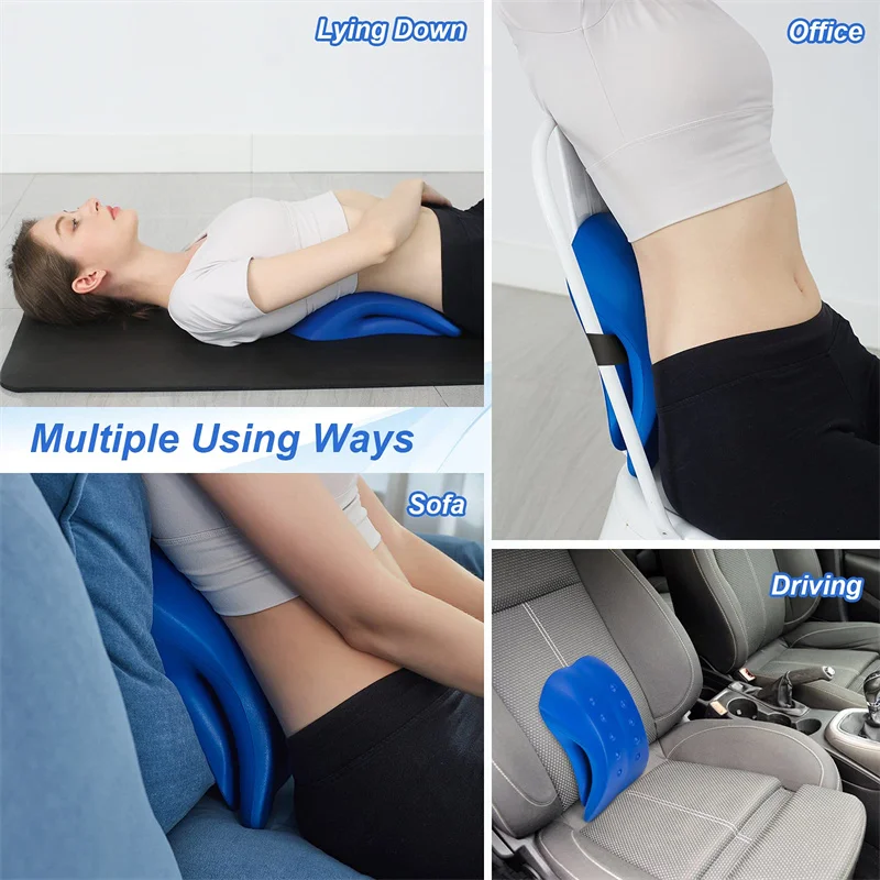 Pu Memory Foam Lumbar Traction Cushion Neck Traction Devices For Pain Relief Lower Back Neck Massage Stretcher
