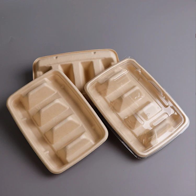 Wholesale Sugarcane Taco Box to Go Disposable Custom Take Out Food Clamshell Container Bagasse Holder for 3 Tacos