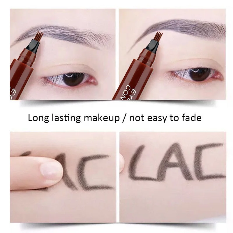 Hot Sale PMU Eyebrow Contouring Pen Waterproof Microblading Natural Brow Pen with a Micro-Fork Tip Applicator Eyebrow Pencil