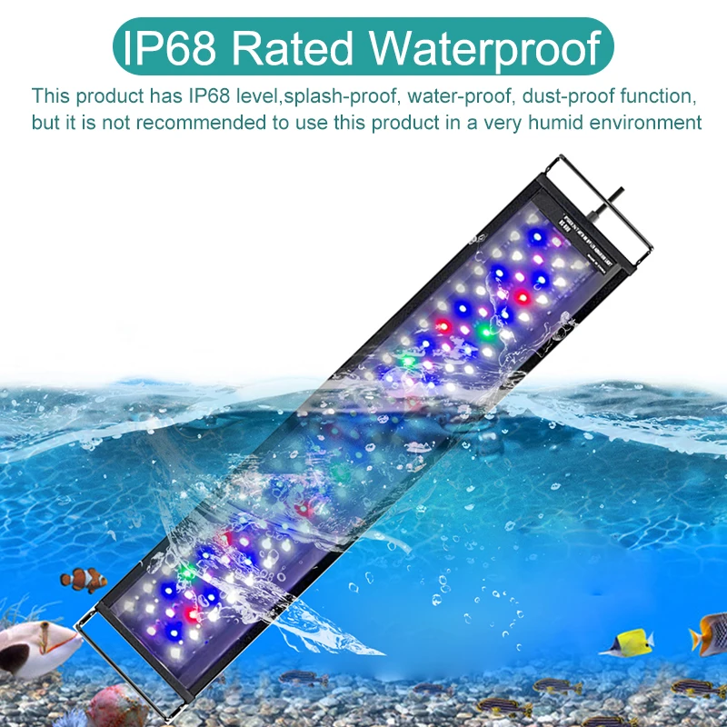 120cm IP68 Intelligent Freshwater Fish Tank Light Full Spectrum Aquarium LED With Timer