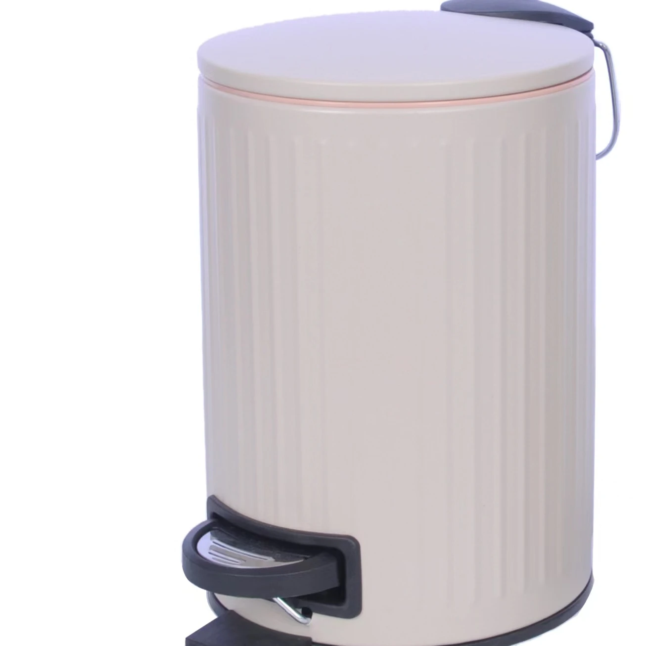 Modern Houseware  410 Stainless Steel Pedal Trash Bin with Cover closing Slowly and Mutely Round Trash Can