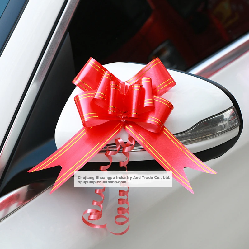 Wedding Car Decoration Ribbon White Pink Red Extra large yarn organza Pull Bow ribbon Gift Packing Car door handle Decor