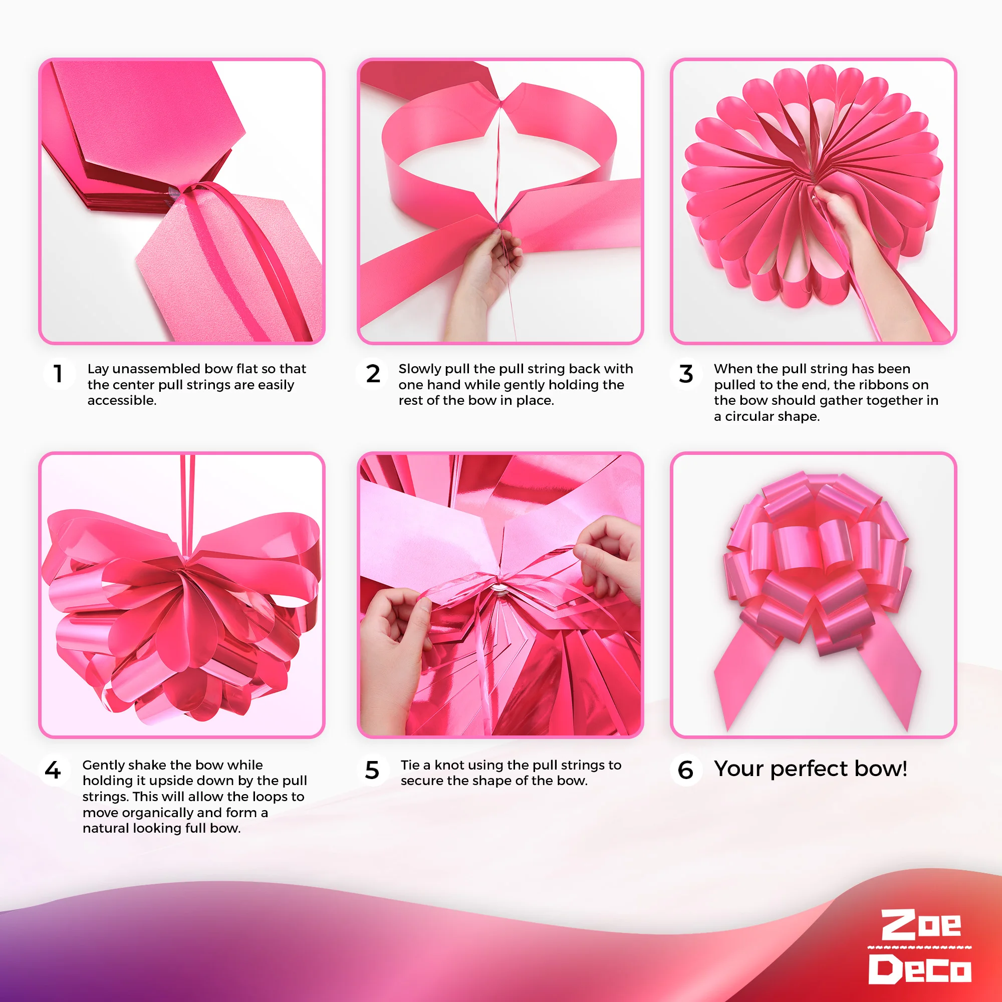Pink Color High Quality Wholesale Cheap Price Plastic Ribbon Colorful Custom Wedding Car Decoration Ribbon Bow From Cambodia