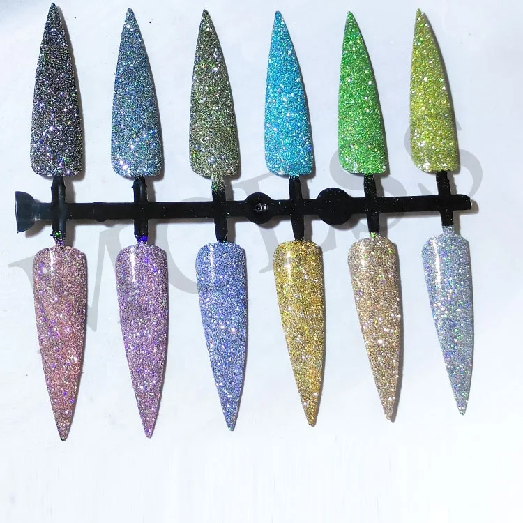 Brand MCESS Reflective Colored Disco Diamond Chrome Nail Glitter Rhinestone Sequins Nail Art Pigment Powder