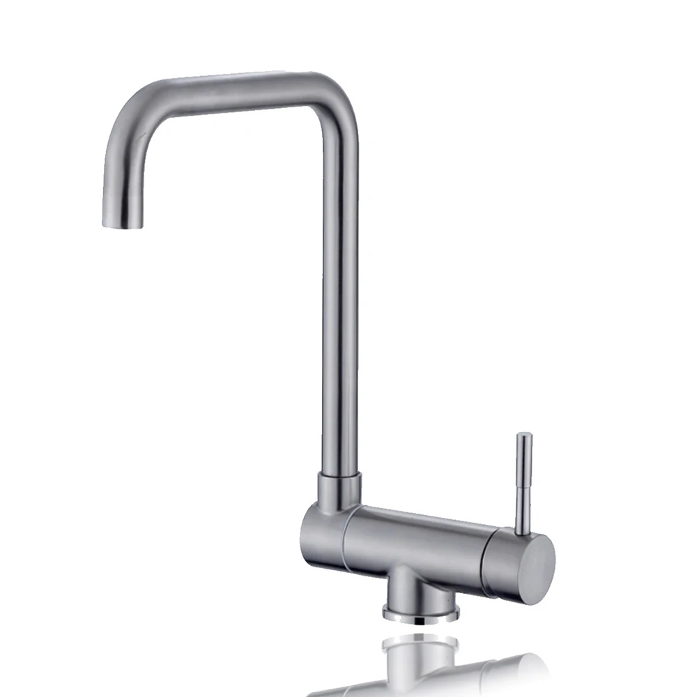 304 Stainless Steel Brushed Nickel Kitchen Sink Aerator Folding Faucet