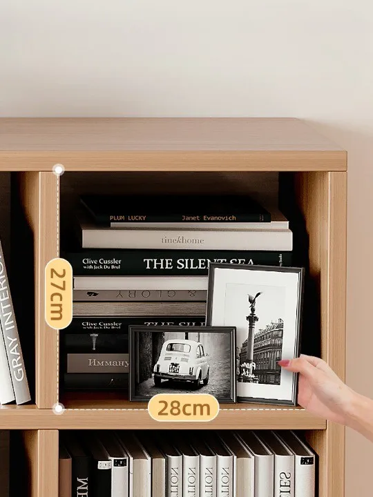 Simple eight-grid multi-layer bookshelf kitchen bookshelf low bookcase with storage rack can be used for home or office reading