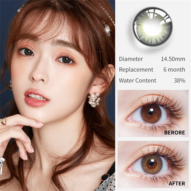 Top Quality Wholesale 14.5mm Color Lenses Gray Soft Comfort Colored Contact Lenses