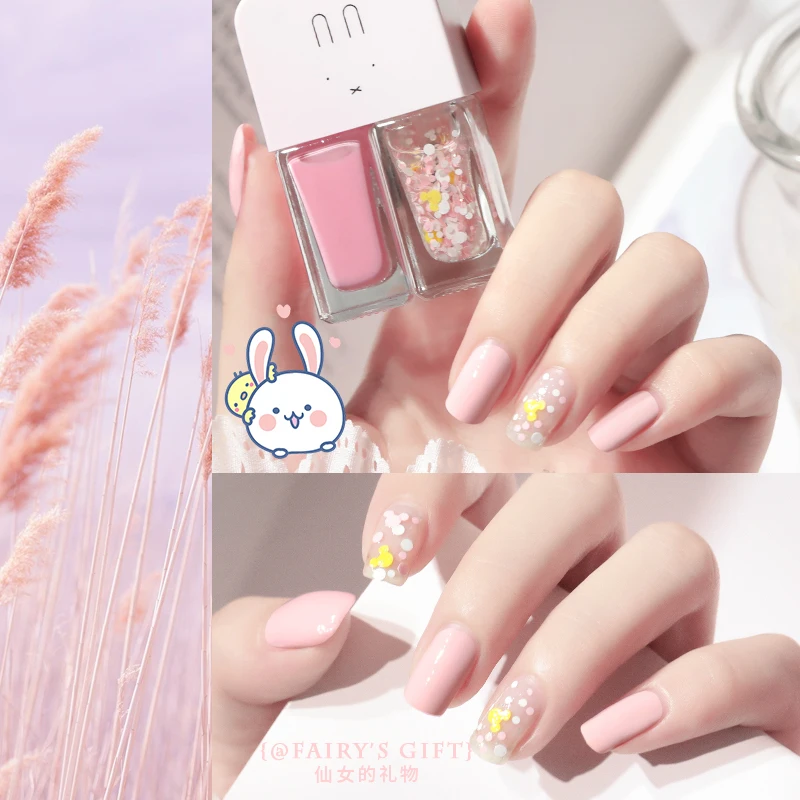 2 in 1 Gemini Dry Nail Polish Nail Polish 30 Style Water-based Gloss Scrub Peelable Gemini Nail Polish