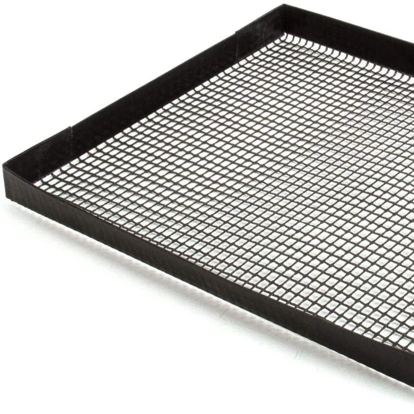 Easy clean heat resistance PTFE cooking basket with firm edge BBQ mesh tray