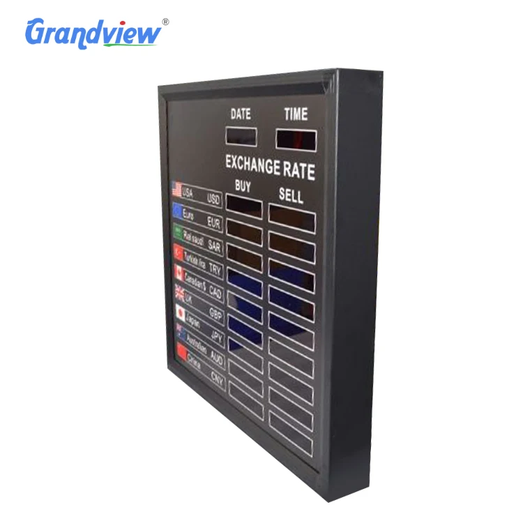 Bank Exchange Rate Display Board Led Electronic Currency Screen
