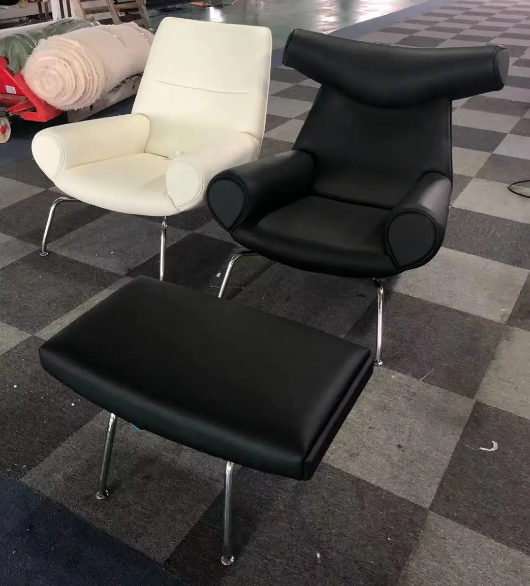 Modern Design Full Fabric Comfortable Single Ox Chair For Living Room Bedroom Furniture Armchair