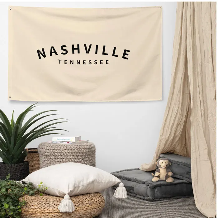 China Manufacturer Top Quality Sublimation Advertising Wall Hanging Decoration Custom Square Canvas Flag Banner With Grommet