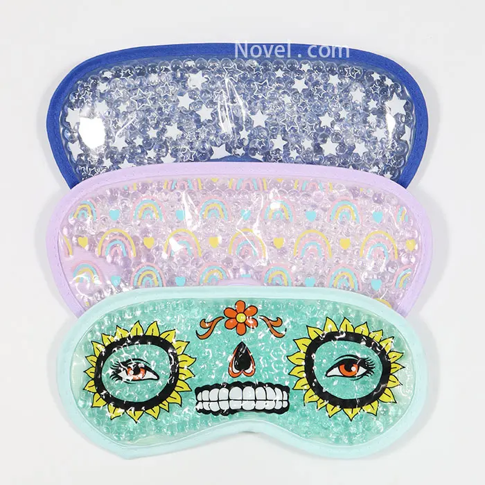 Cute Cartoon Soft Plush Back  Gel Ball Reusable Cold Compress Cooling Ice Pack Sleeping Eye Mask