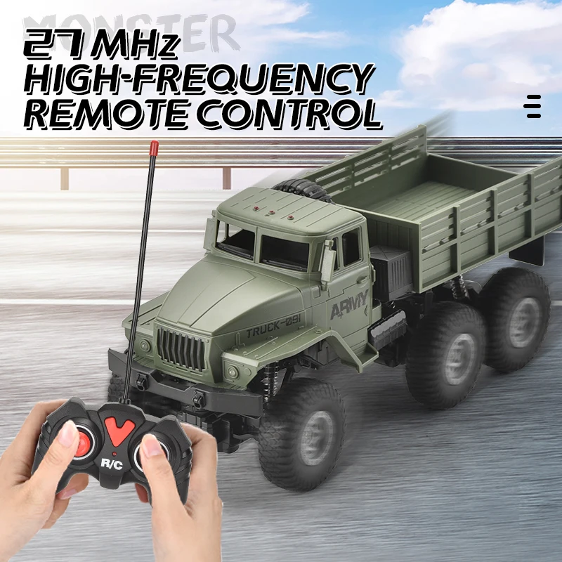 1:16 Remote Control RC Army Military Trucks 6x4WD Off-Road Climbing Kids Toys Electric Car Toys