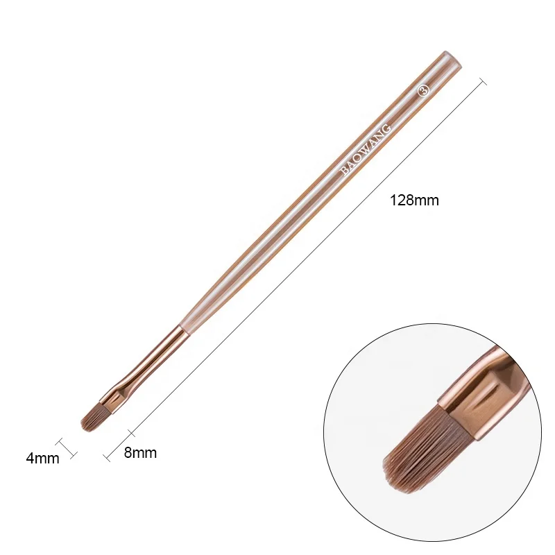 BW11-3 Round Nail Brush for UV Gel Polish PA Nylon Hair Art Design Brush for Nails Private Label Nail Brush with Acrylic Handle