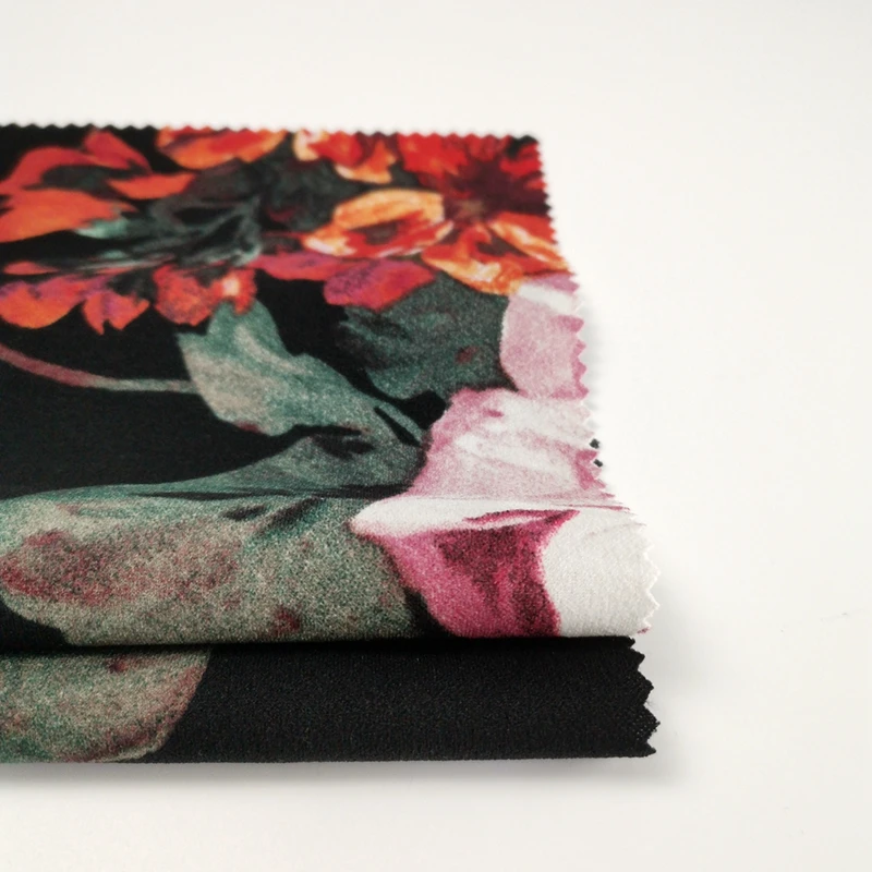 Модный трикотажный летний 50D полиэстер креп спандекс с модным дизайном для топов, брюк, платьев 220GSM