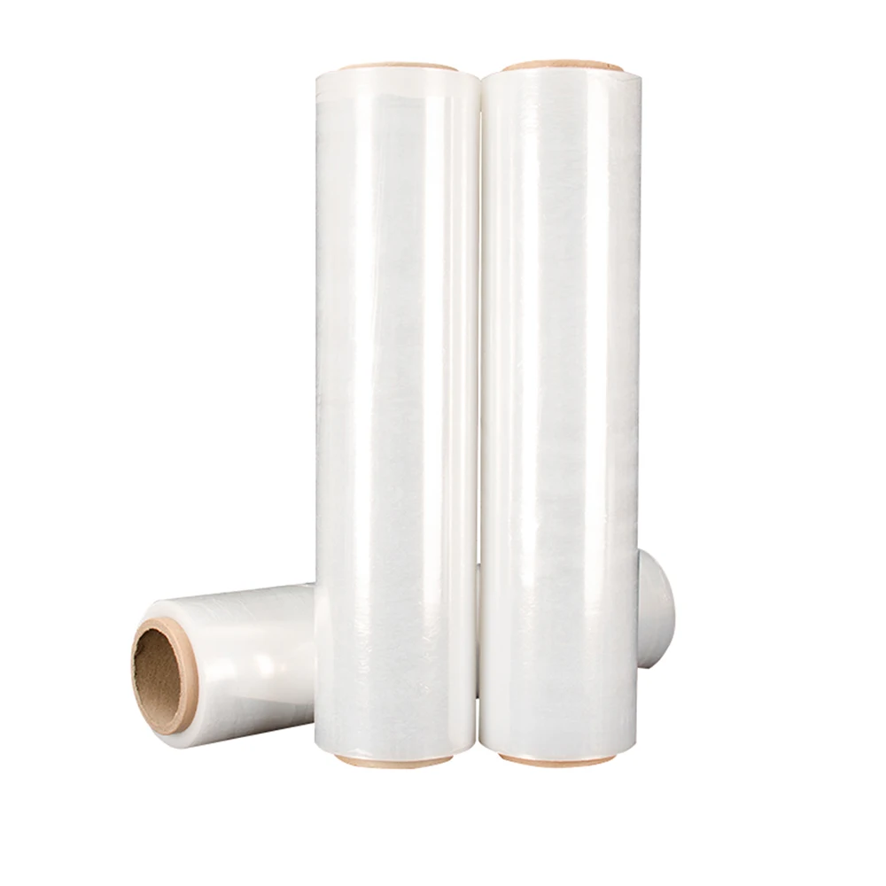 High Quality LLDPE Transparent Hand Wrap Roll Plastic Packing 300 Meters Stretch Film