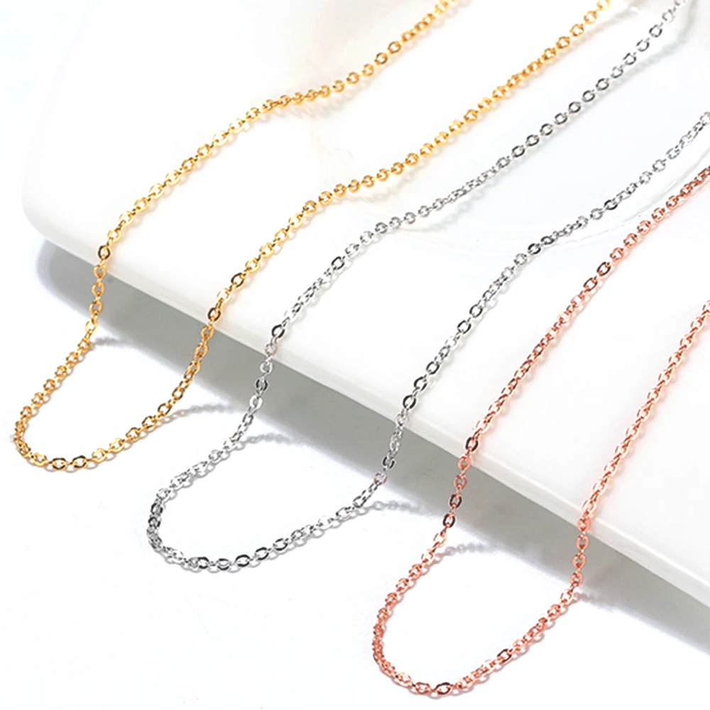 Wholesale Cable Chain Necklace Women Jewelry Wholesale 18K Gold Italian 925 Sterling Silver Chains for Jewelry making