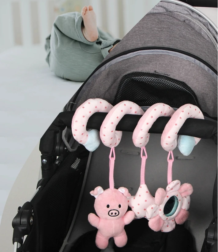 OEM Baby Musical Bed Hanging Rattle Pram Spiral Safety Animal Bed Hanging baby stroller Toy