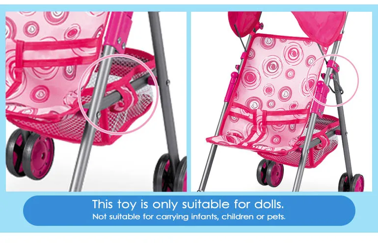 Fei Li toys Hot sales on line shop foldable portable baby doll stroller for toddler toys pushchair