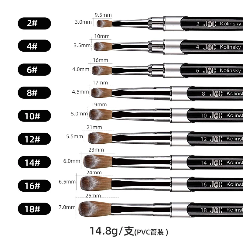 Private LOGO High End Real Acrylic Brush Pure Kolinsky Germany Flat 100% Nail Brushes Kolinsky Acrylic