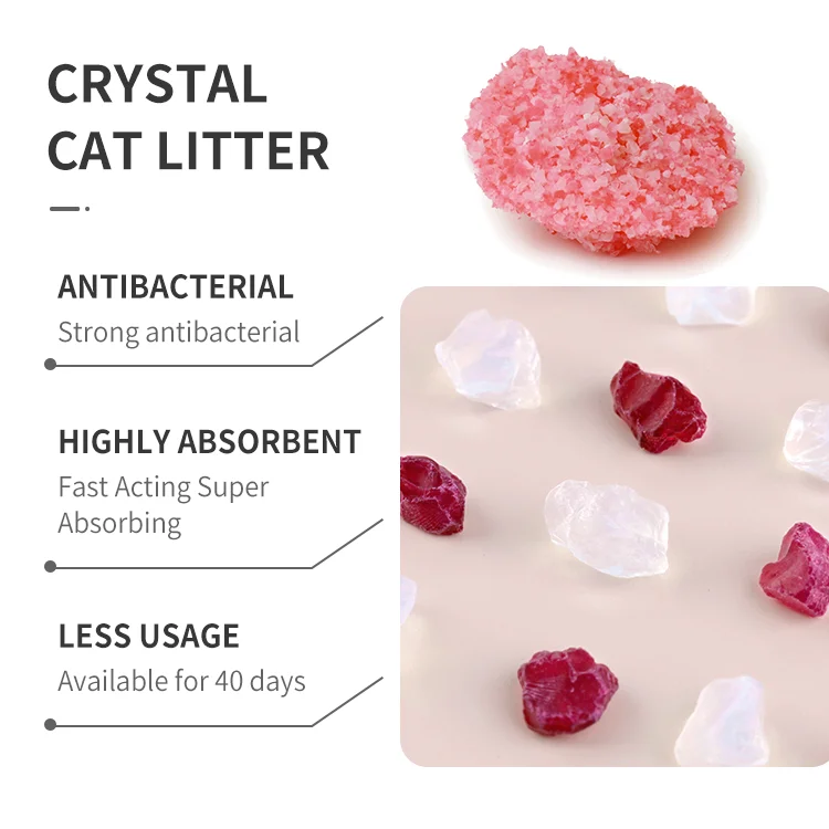 OEM/ODM 3.8L Large Particles Easy Clean Cat Toilet Sand Crystal Cat Litter With Custom Scent