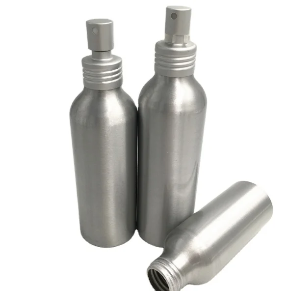 50ml 100ml aluminum bottle with spray pump cap