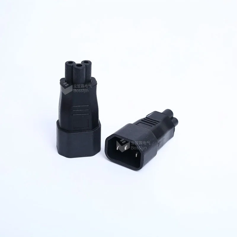 IEC Male Kettle (C14) to Clover Leaf Female (C5) Power Adapter 10A C14 to C5 Plug ADAPTER