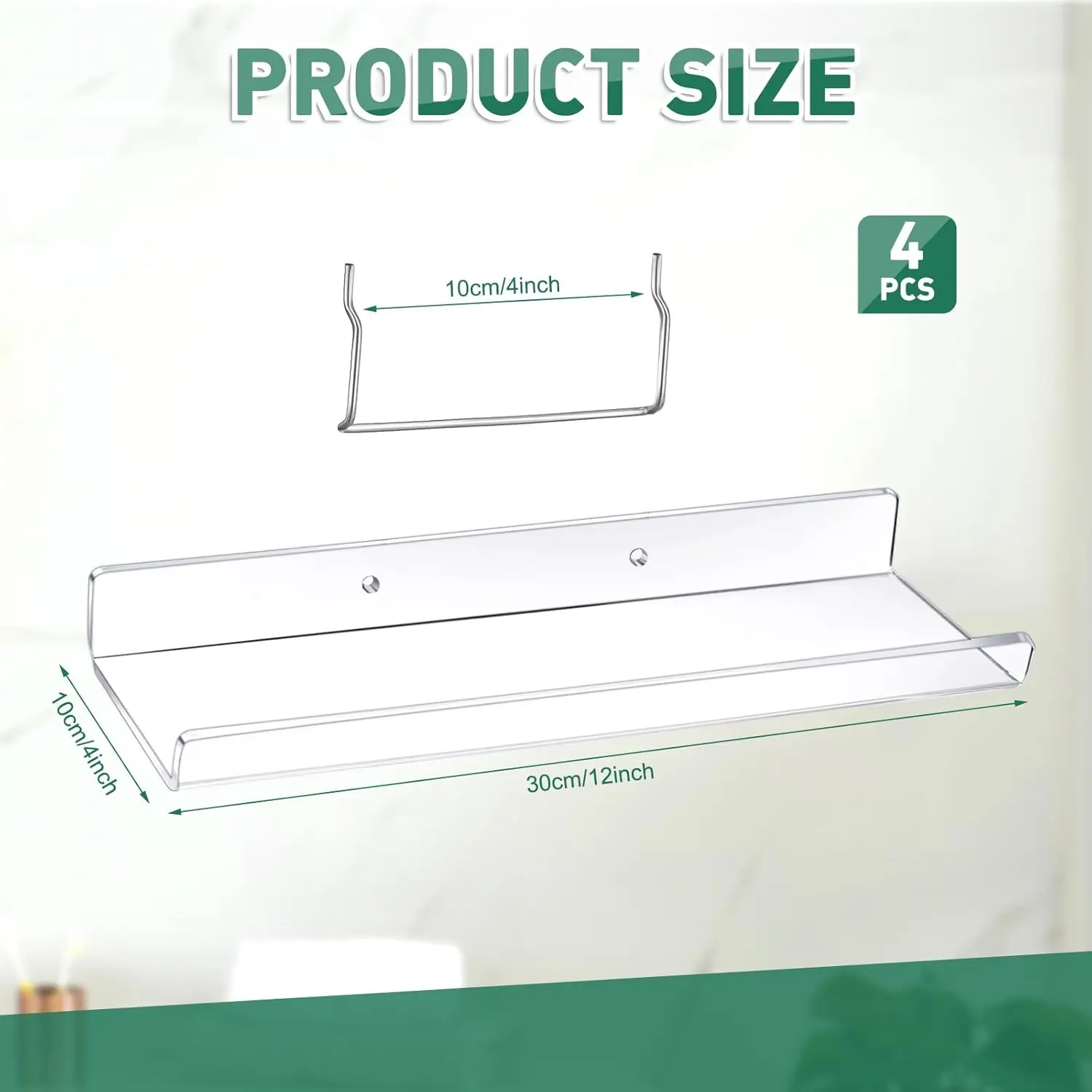 New Clear Pegboard Wall Shelf Acrylic Peg Board Walls Organizer Storage Shelves Pegboard Wall Display Shelf