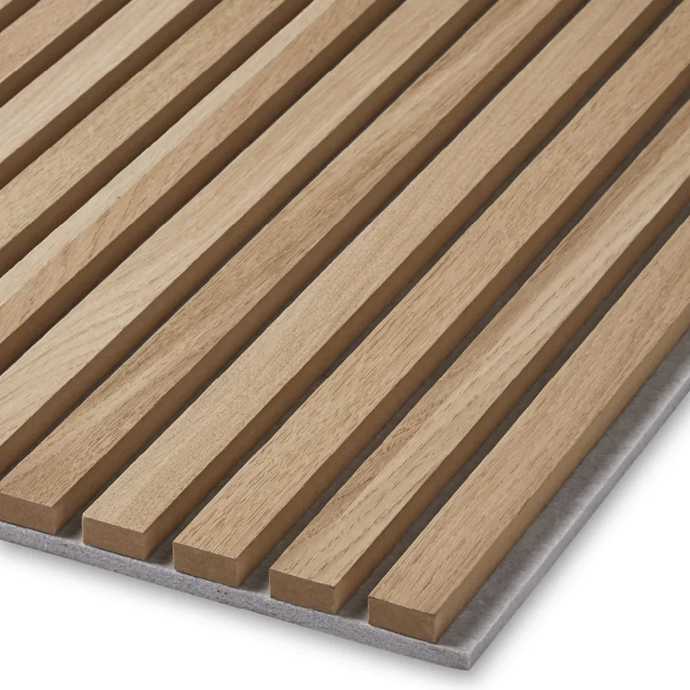 Sound Absorption Construction Decoration Material Polyester Fiber Slat Wood Veneer Acoustic Panel